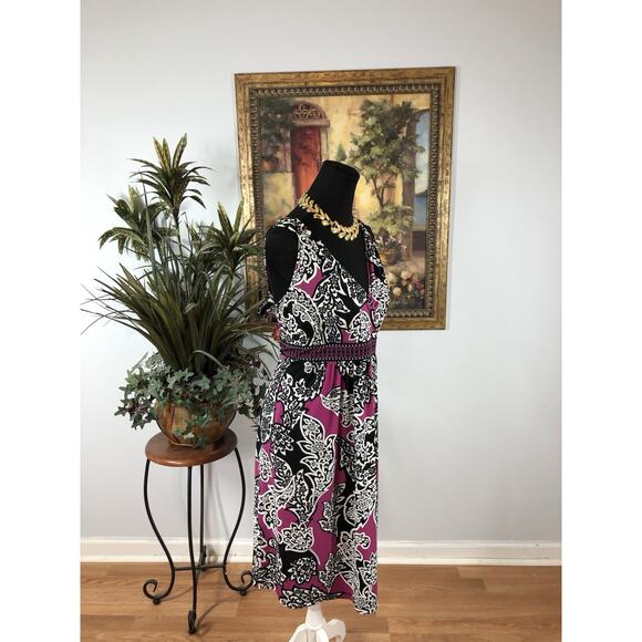 Apt. 9 Women’s Sleeveless Dress Size XL Surplice V-neck Smocked Back Bohemian - Picture 3 of 10